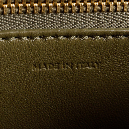Celine Khaki Smooth Calfskin Small Classic Box Flap Bag