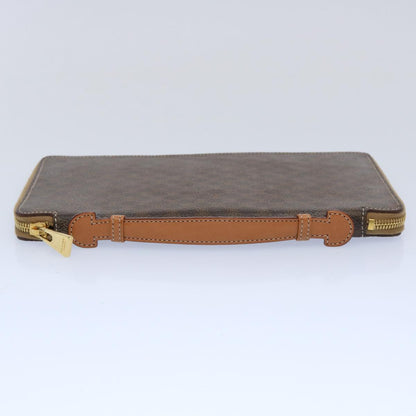 Luxury CELINE Macadam Canvas Travel Case PVC Leather Brown  62670