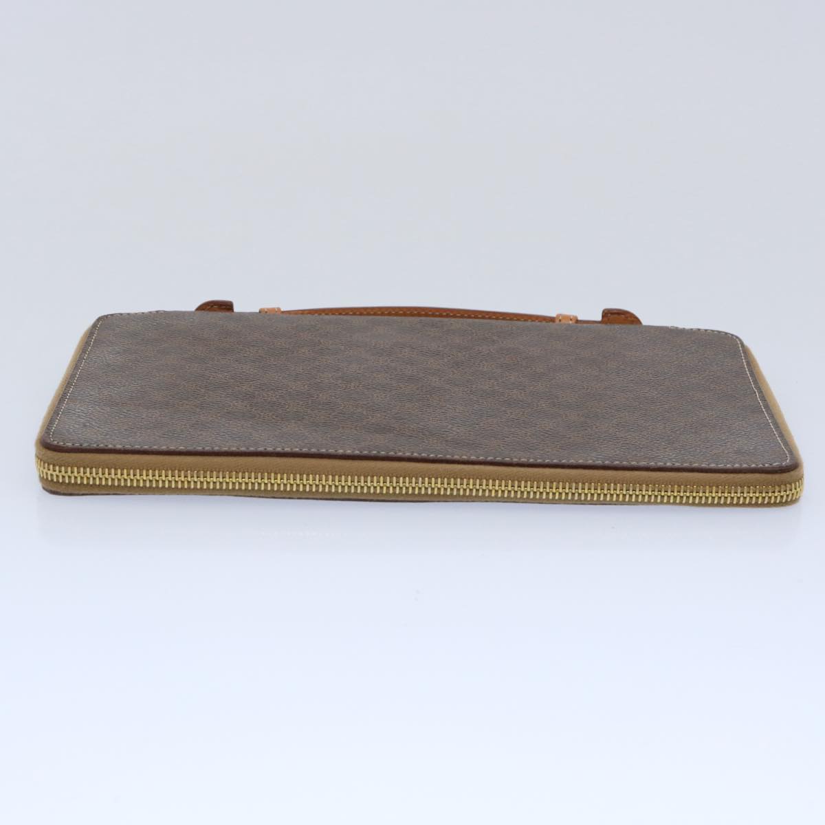 Luxury CELINE Macadam Canvas Travel Case PVC Leather Brown  62670