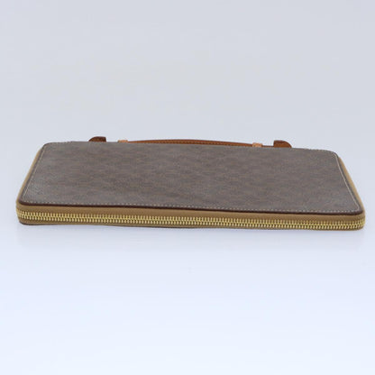 Luxury CELINE Macadam Canvas Travel Case PVC Leather Brown  62670