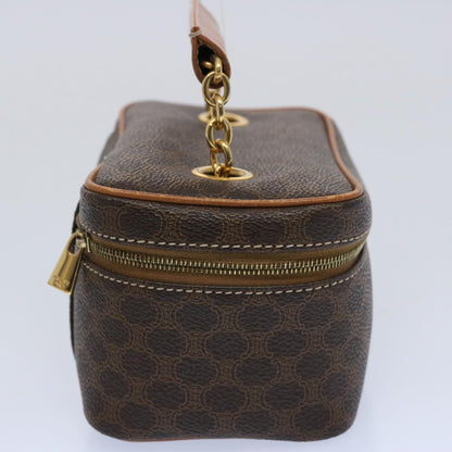 Luxury CELINE Macadam Canvas Vany Cosmetic Pouch PVC Leather Brown  62674