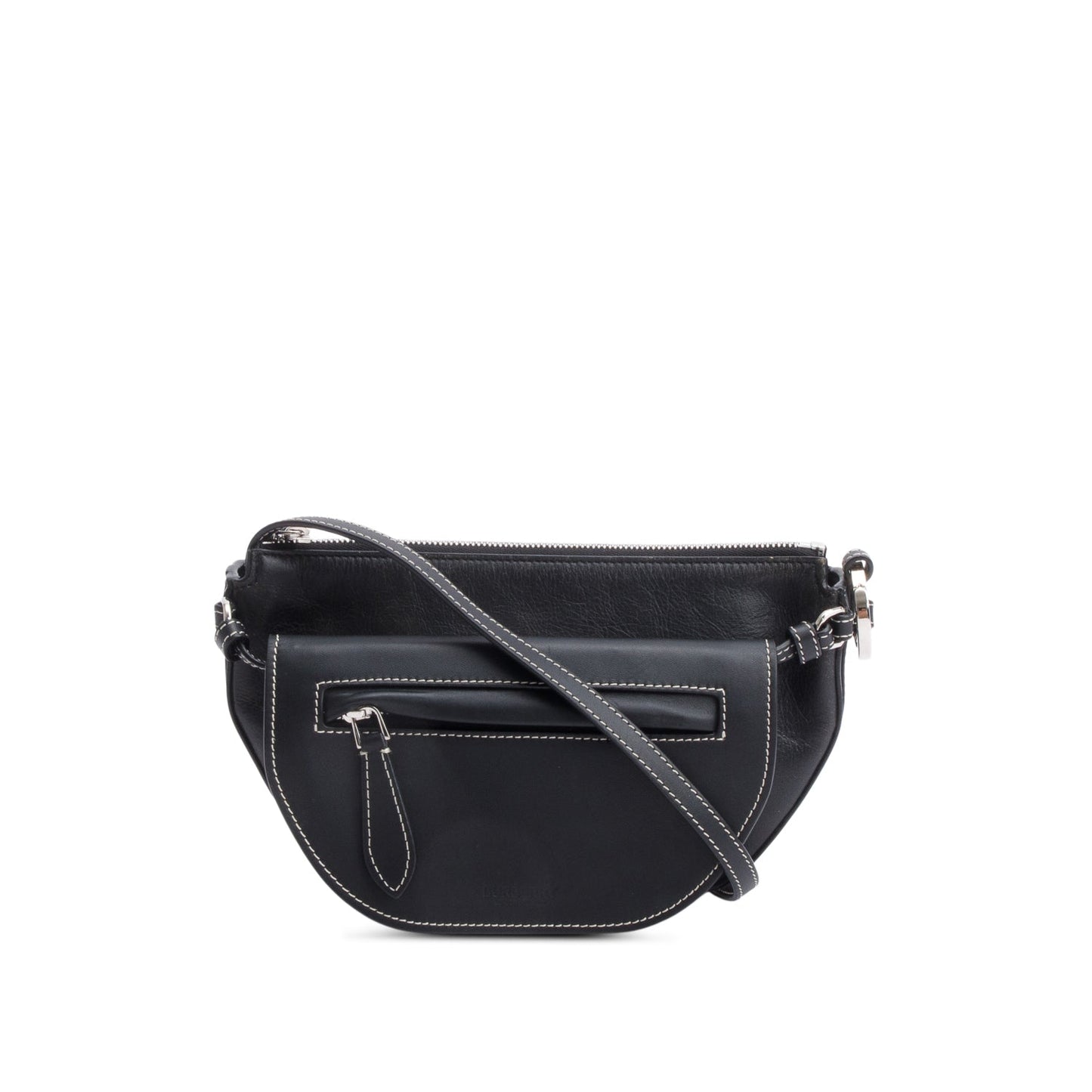 Burberry Black Leather Double Olympia Shoulder Bag