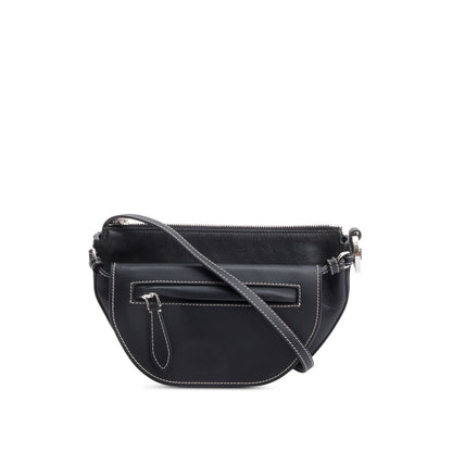 Burberry Black Leather Double Olympia Shoulder Bag