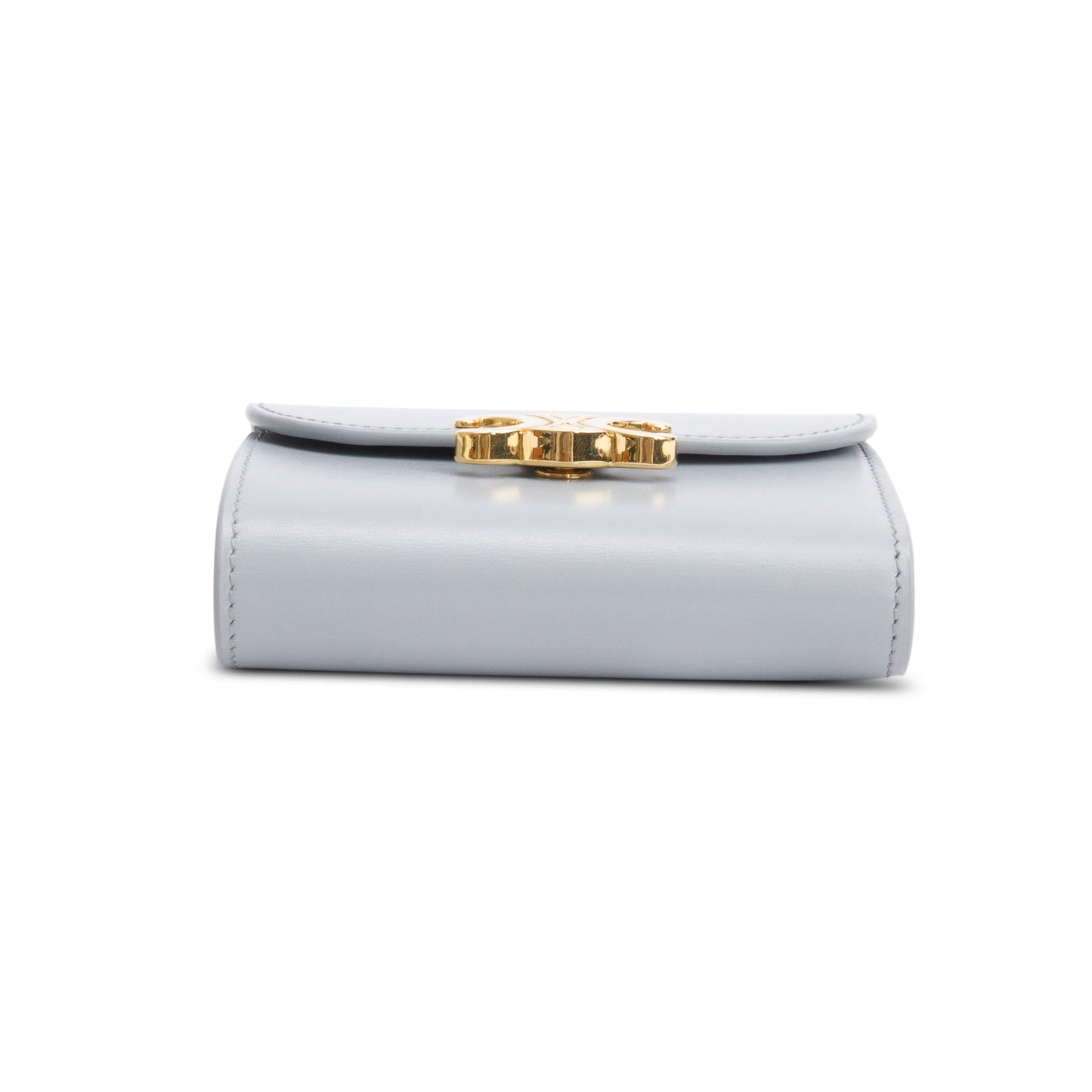 Celine 2023 Blue Leather Small Flap Triomphe Wallet