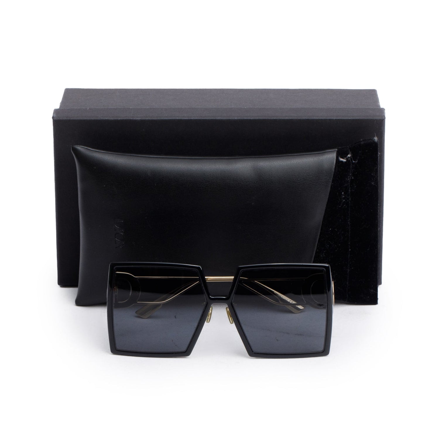 Christian Dior Black Acetate 30montaigne SU Oversize Sunglasses Box