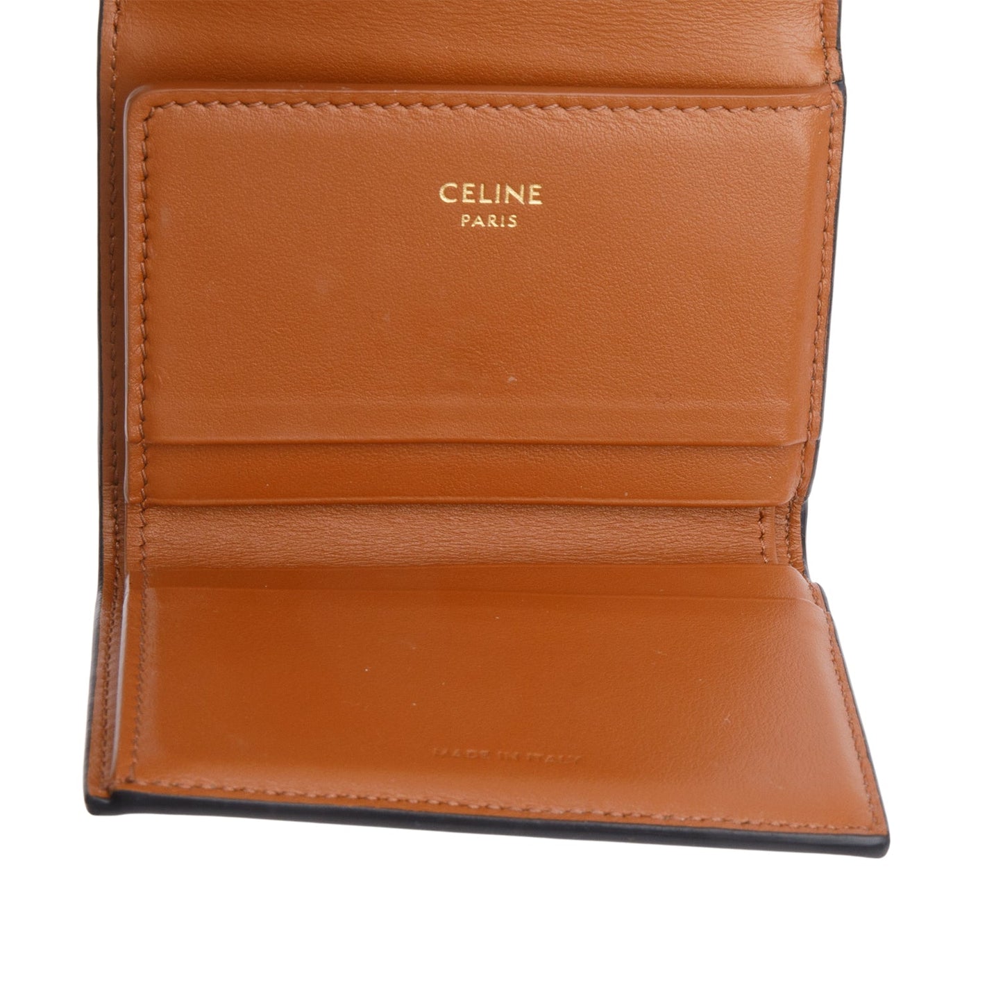 Celine 2023 Brown Triomphe Canvas Compact Wallet