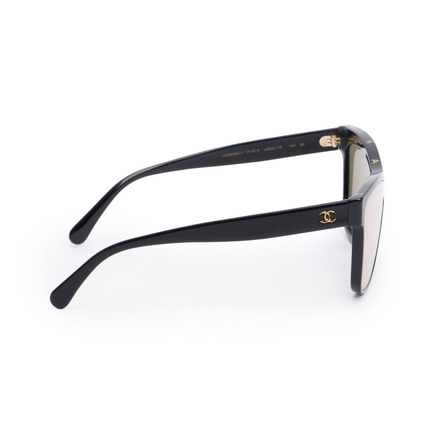 Chanel 5418-A Black Acetate CC Logo Shield Sunglasses