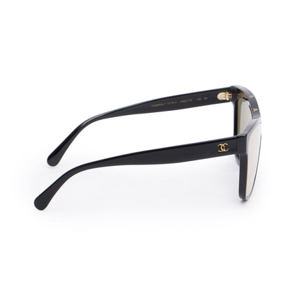 Chanel 5418-A Black Acetate CC Logo Shield Sunglasses