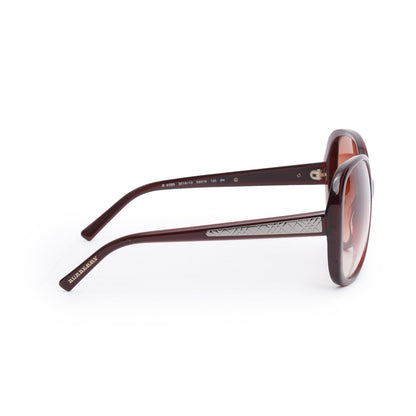 Burberry B 4085 Brown Acetate Metal Check Trim Square Sunglasses
