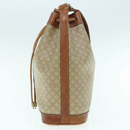 Luxury CELINE Macadam Canvas Shoulder Bag Beige  62765