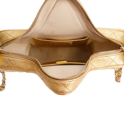 Chanel 2024 Metallic Gold Leather Walk Of Fame Star Crossbody Bag