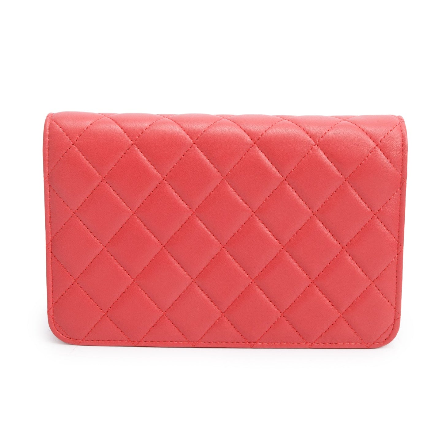 Chanel Pink Quilted Lambskin Leather 18k Lucky Charms Wallet on Chain