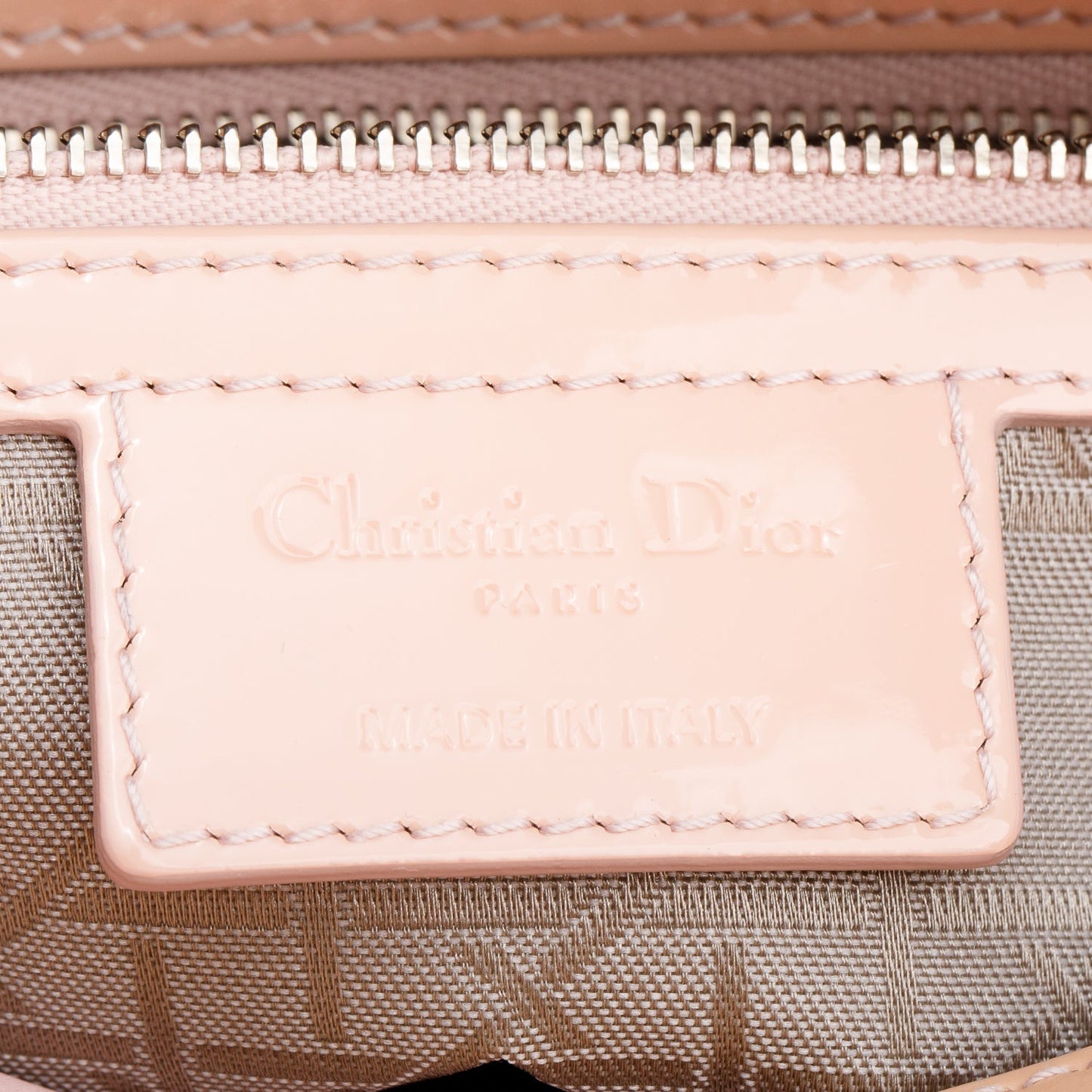 Christian Dior Beige Cannage Patent Leather Large Lady Dior Bag