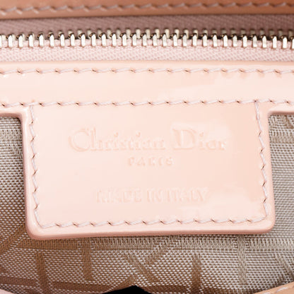 Christian Dior Beige Cannage Patent Leather Large Lady Dior Bag