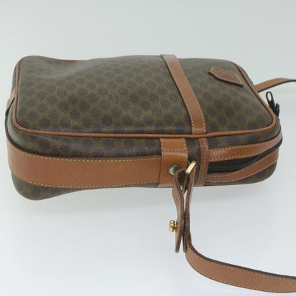 Luxury CELINE Macadam Canvas Shoulder Bag PVC Leather Brown  62822