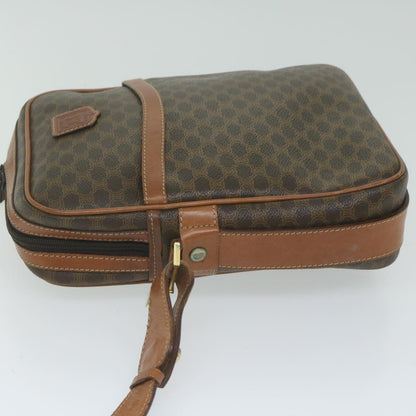 Luxury CELINE Macadam Canvas Shoulder Bag PVC Leather Brown  62822