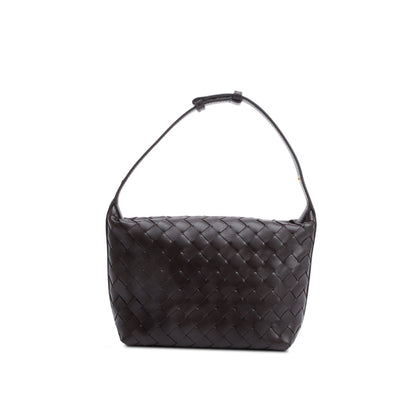 Bottega Veneta Brown Intrecciato Leather Mini Wallace Bag