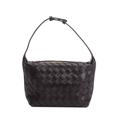 Bottega Veneta Brown Intrecciato Leather Mini Wallace Bag
