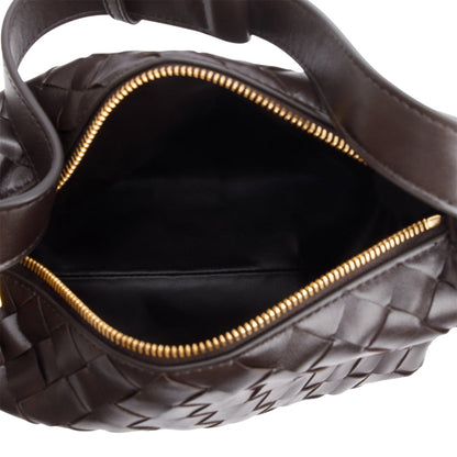 Bottega Veneta Brown Intrecciato Leather Mini Wallace Bag