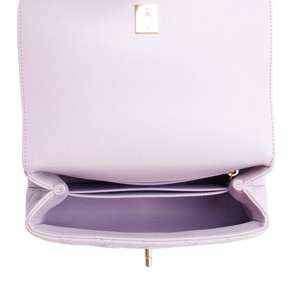 Chanel Purple Quilted Caviar Leather Small Coco Handle Bag