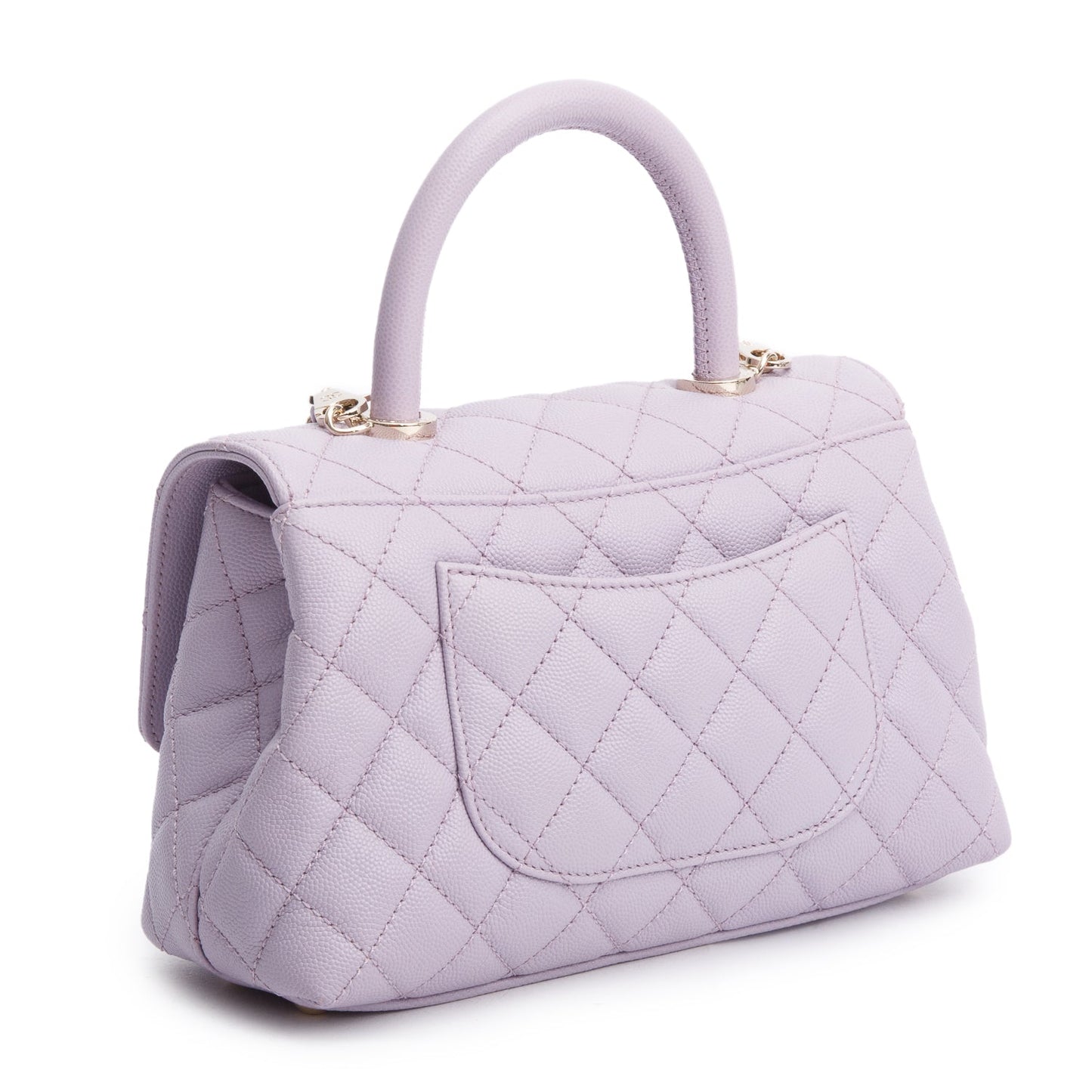 Chanel Purple Quilted Caviar Leather Small Coco Handle Bag