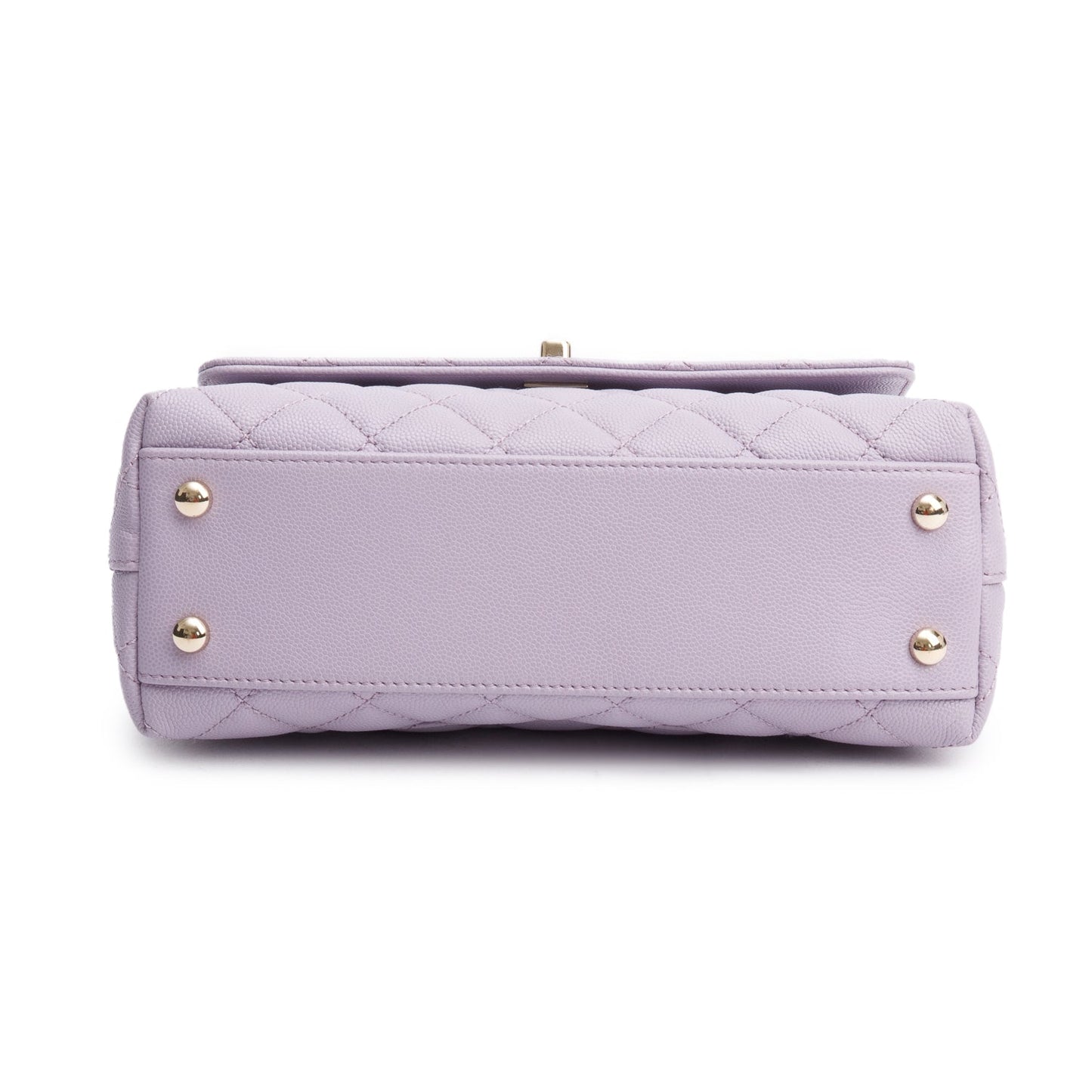 Chanel Purple Quilted Caviar Leather Small Coco Handle Bag