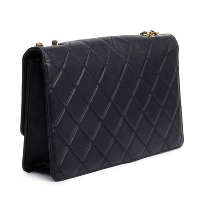Chanel Beige Lambskin Leather Large Golden Class Flap Bag