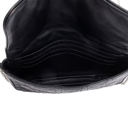 Christian Dior Black Cannage Lambskin Leather Wallet on Chain