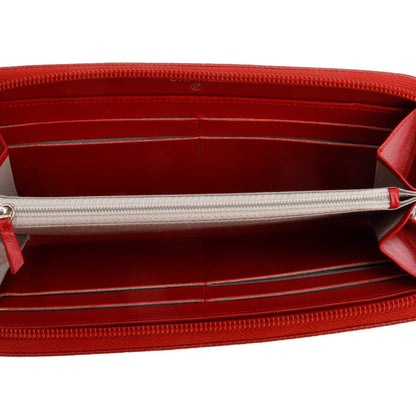 Chanel Red Caviar Leather Timeless CC Continental Zip Wallet