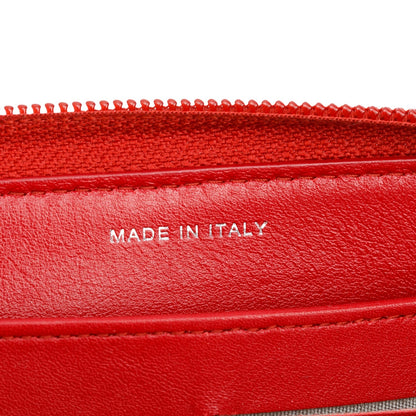 Chanel Red Caviar Leather Timeless CC Continental Zip Wallet