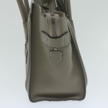 Luxury CELINE Luggage Micro Shopper Tote Bag Leather Gray  62915A