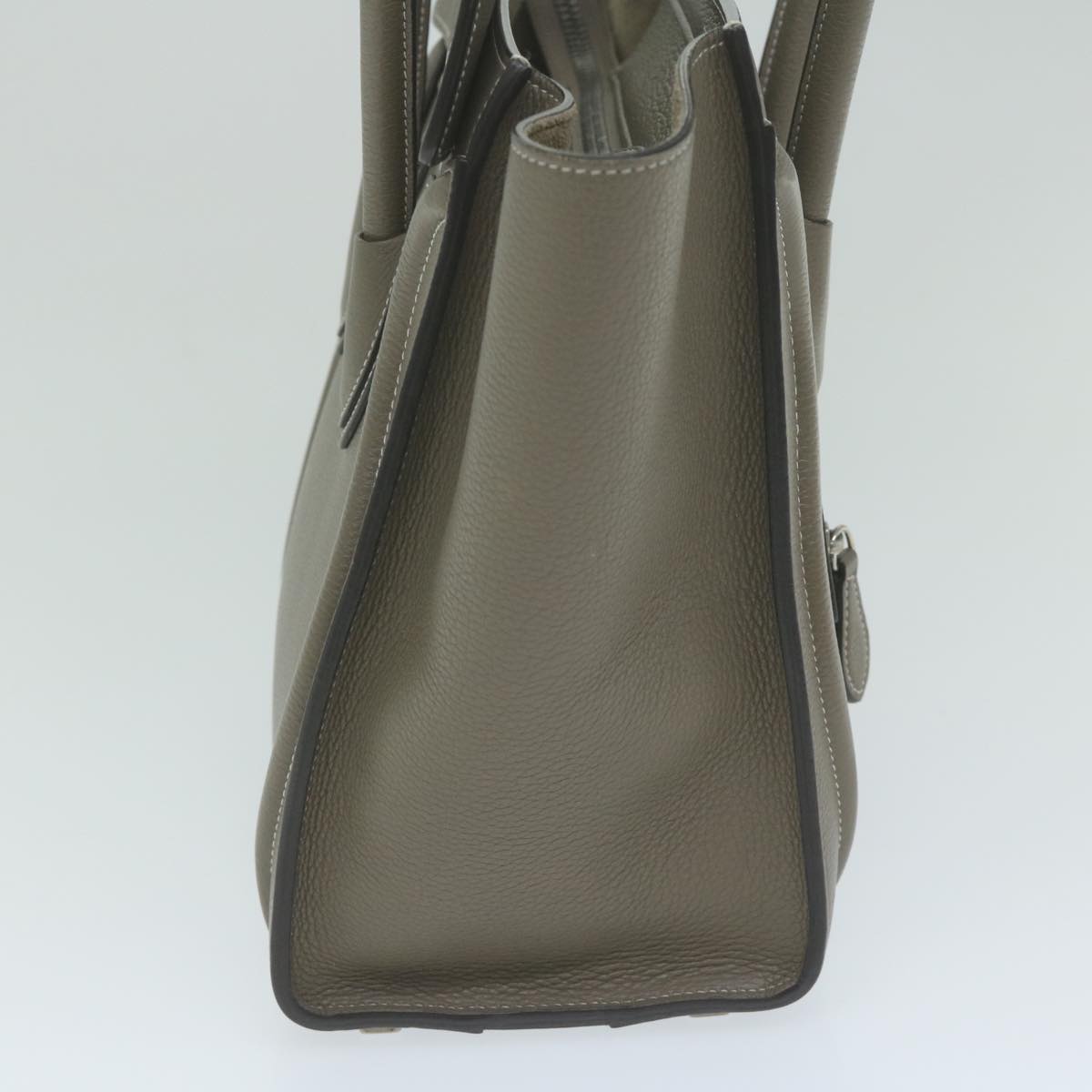 Luxury CELINE Luggage Micro Shopper Tote Bag Leather Gray  62915A