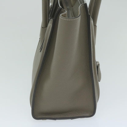 Luxury CELINE Luggage Micro Shopper Tote Bag Leather Gray  62915A