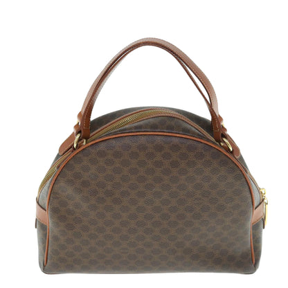 Luxury CELINE Macadam Canvas Hand Bag PVC Leather Brown  62926