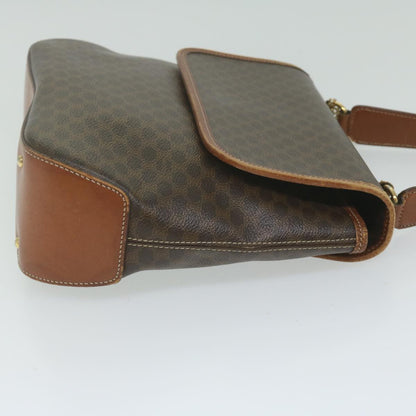 Luxury CELINE Macadam Canvas Hand Bag PVC Leather 2way Brown  62941