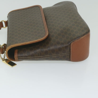 Luxury CELINE Macadam Canvas Hand Bag PVC Leather 2way Brown  62941