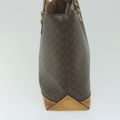 Luxury CELINE Macadam Canvas Shoulder Bag PVC Leather Brown  62944
