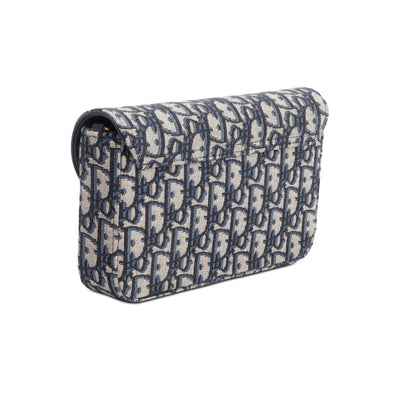 Christian Dior 2023 Oblique Jacquard Medium Saddle Pouch with Chain