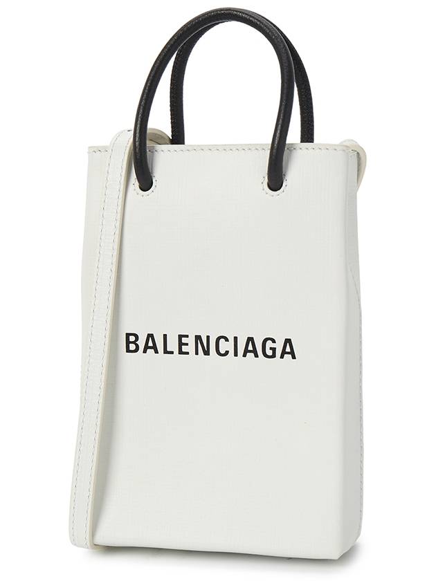 Luxury Balenciaga Trending 2025 Logo Print Phone Holder Small Cross Bag White