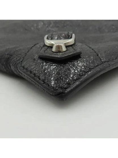 Luxury Balenciaga Trending 2025 362967 Black leather classic gold zip up decoration clutch bag
