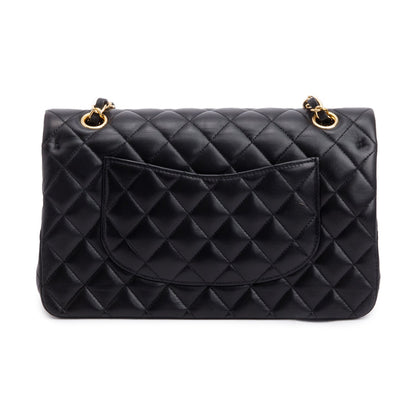 Chanel Black Quilted Lambskin Leather Classic Medium Double Flap Bag