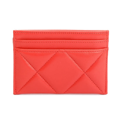 Chanel Coral Quilted Lambskin Leather 19 Card Holder