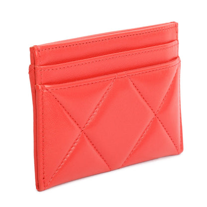 Chanel Coral Quilted Lambskin Leather 19 Card Holder