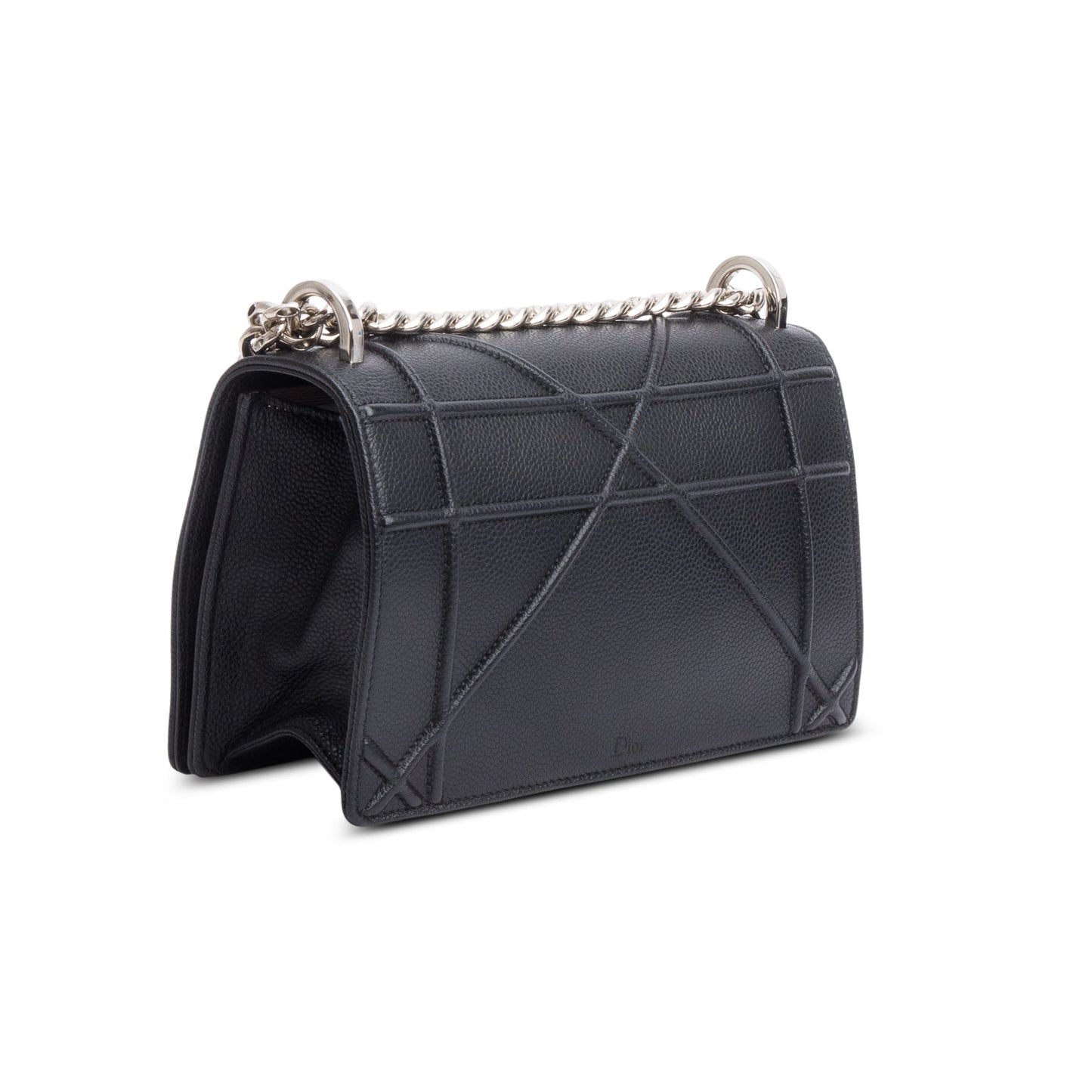 Christian Dior Black Calfskin Leather Small Diorama Flap Bag