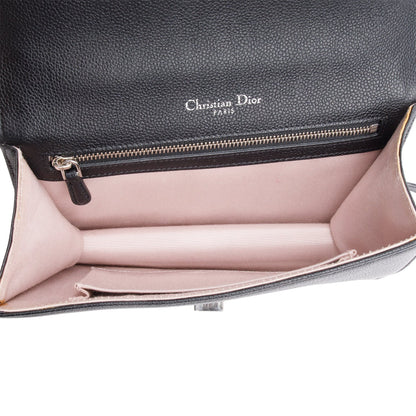 Christian Dior Black Calfskin Leather Small Diorama Flap Bag