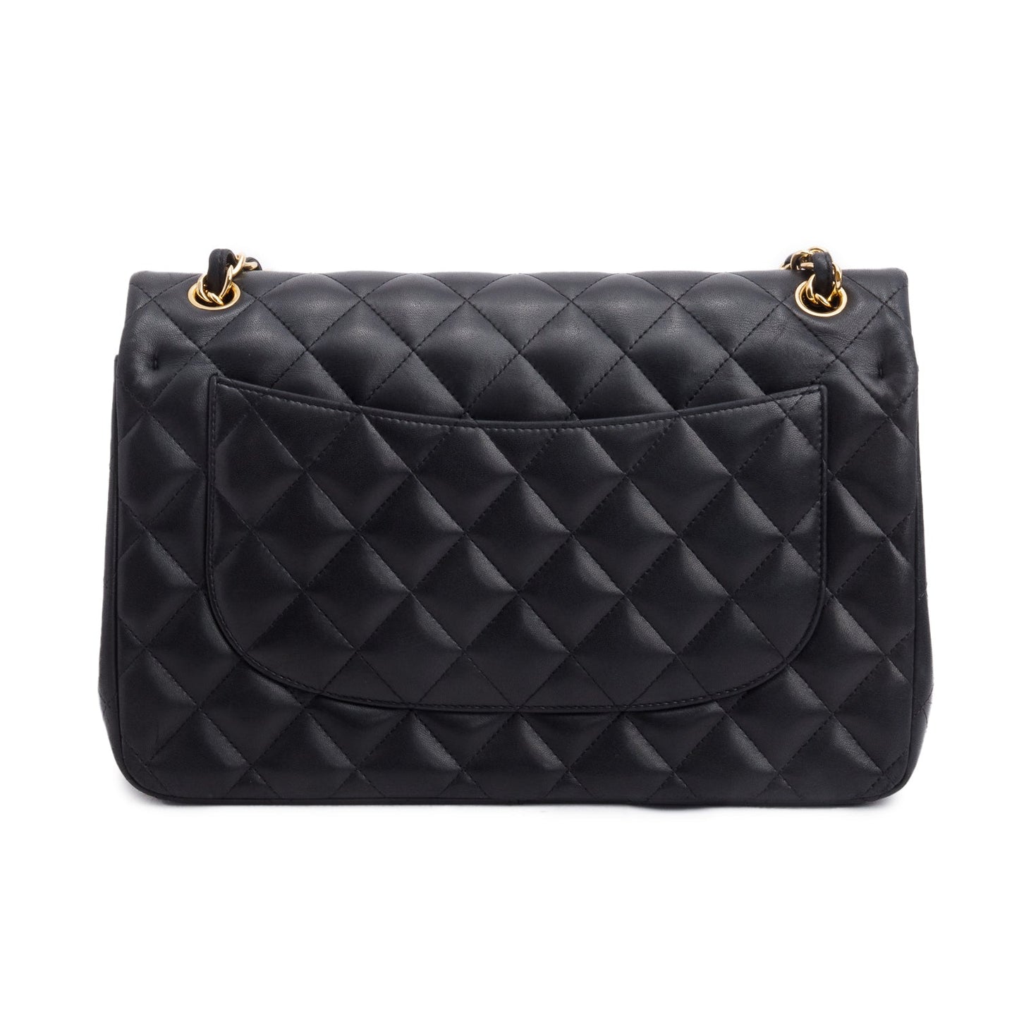Chanel Black Quilted Lambskin Leather Classic Jumbo Double Flap Bag