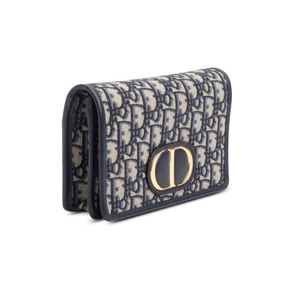 Christian Dior 2021 Navy Oblique 30 Montaigne 2-In-1 Pouch Bag