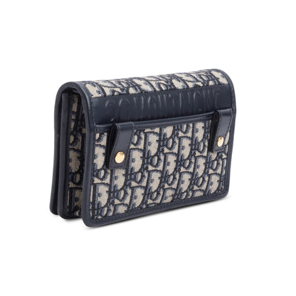 Christian Dior 2021 Navy Oblique 30 Montaigne 2-In-1 Pouch Bag