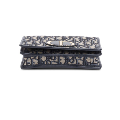 Christian Dior 2021 Navy Oblique 30 Montaigne 2-In-1 Pouch Bag