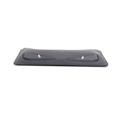 Fendi Black Calfskin Leather Monster Eye Zip Clutch